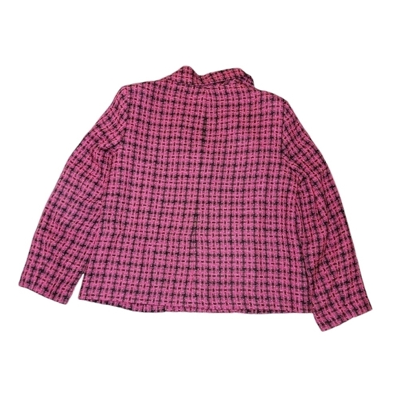 N Touch size 12 button down blazer jacket pink & black, acrylic, polyester - Picture 5 of 8